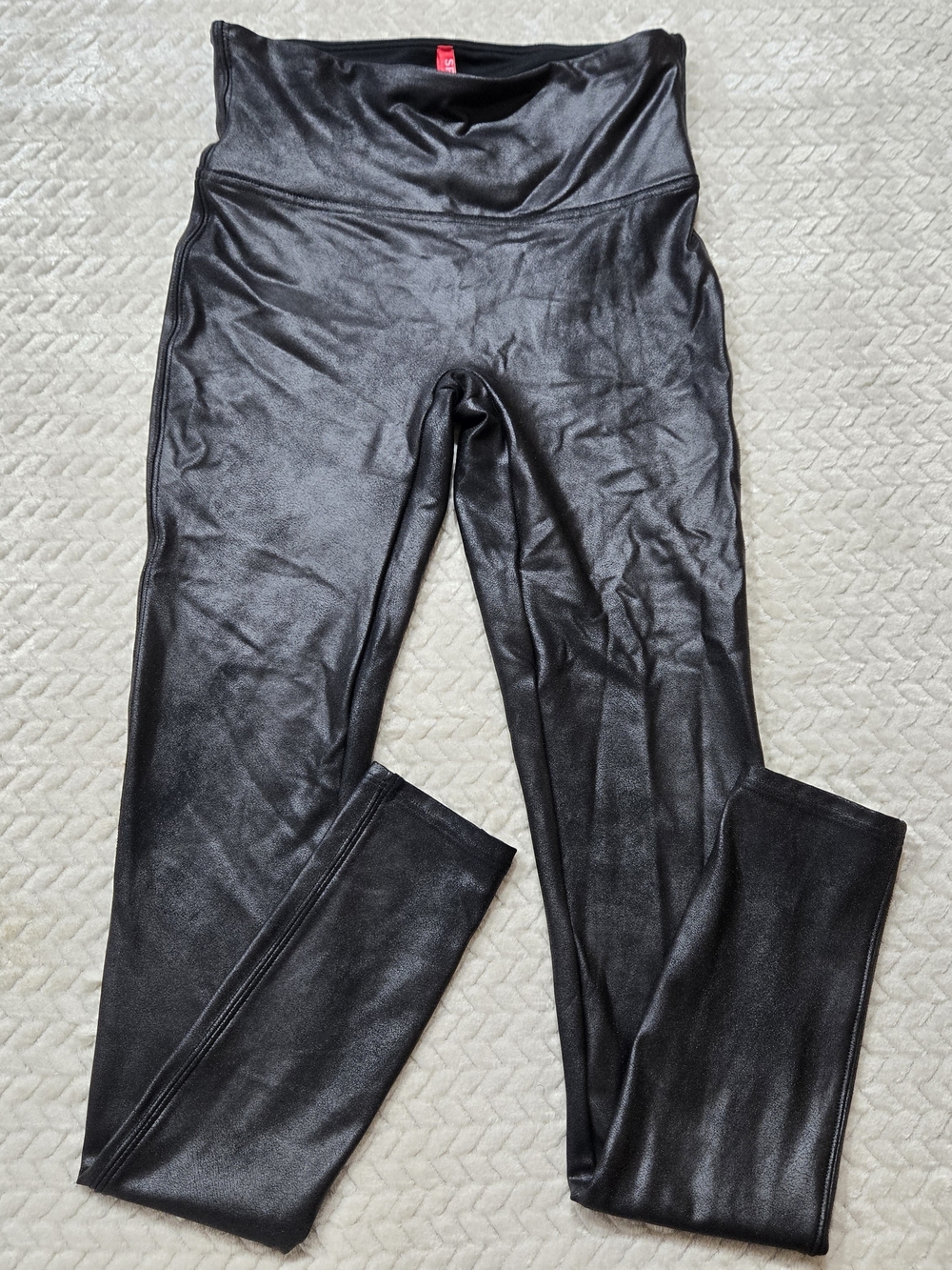 Spanx by Sara Blakely Women's Faux Leather Leggings Black Size Small